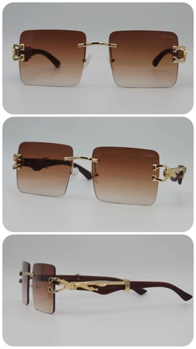 عینک آفتابی زنانه کارتیر Cartier ضد اشعه UV400 ایتالیایی (قهوه ای1)