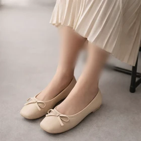 کفش ونس کالج پاپیونی زنانه کرمی