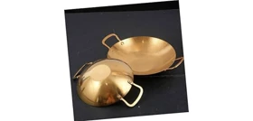 تابه سرو گود دسته دار طلایی در دو سایز