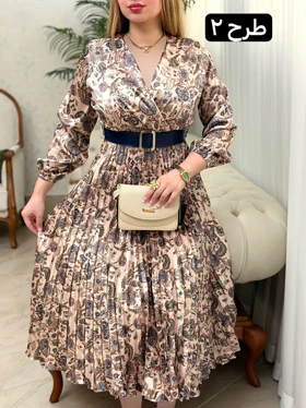 پیراهن پلیسه ساتن 3559