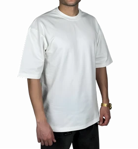 تیشرت آستین کوتاه سفید ساده پارچه ماکان