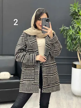 پالتو طرح دار دو جیب