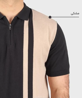 تیشرت یقه دار مردانه نیم زیپ 5303