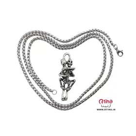 پلاک گردنبند آغوش اسکلتی +زنجیر 70cm رایگان
