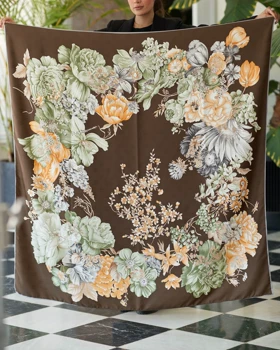 روسری ابریشم ژاکارد قواره 140 30208