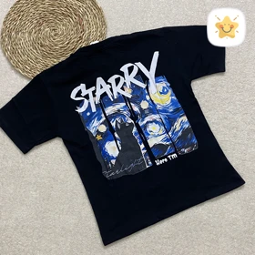 تیشرت مشکی پسرانه STARRY پنبه 7 تا 12 سال