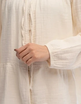 جلو دکمه پارچه چروک