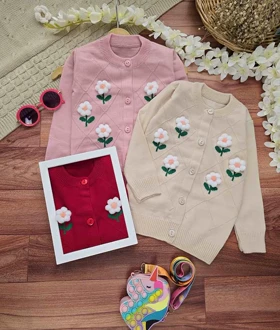 ژاکت بافت گل بابونه