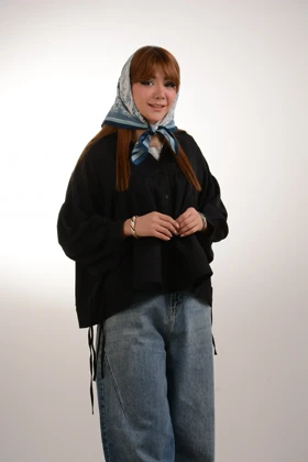 شومیز لینن کریستال دمپا گت (مشکی)