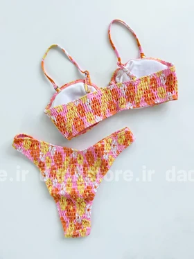 بیکینی کاپ‌دار وسط حلقه طرح گل Shein
