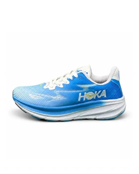 کفش کتانی مردانه مدل رانینگ هوکا آبی سفید HOKA