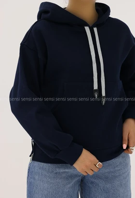 هودی باکسی آستین زیپ کد1005152