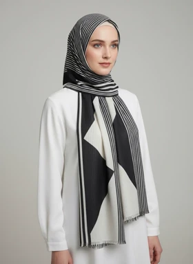 شال حریر موج