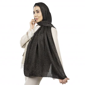 شال پلیسه طرح خال ریز زنانه - 39251735