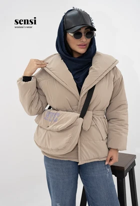کاپشن سیلیکونی آستر دارجلو باز کیف دار NYC