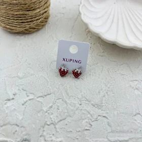 گوشواره زنانه طرح توت فرنگی ژوپینگ، انتخابی شیک و جذاب