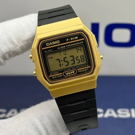 ساعت دیجیتال کاسیو نوستالژی F-91w کیفیت بالا قاب طلایی