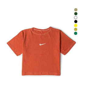 کراپ Nike یقه گرد زنانه فری سایز ساده