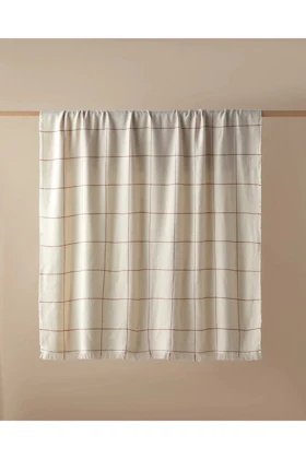 شال صندلی English Home مدل Yumi اکریلی 140 × 170 - کرم و قرمز