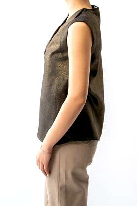 تاپ باکسی زربافت یقه برگردان زنانه