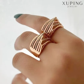 انگشتر طرح سیدنی نگیندار ژوپینگ با روکش طلای چندلایه