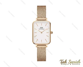 ساعت دنیل ولینگتون زنانه مستطیلی رزگلد سفید DW-3869-L