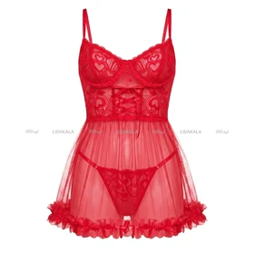 لباس خواب فانتزی عروسکی رنگ قرمز کد LK13568