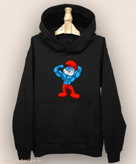 هودی مردانه و زنانه طرح اسمورف بدنساز کد 1053
