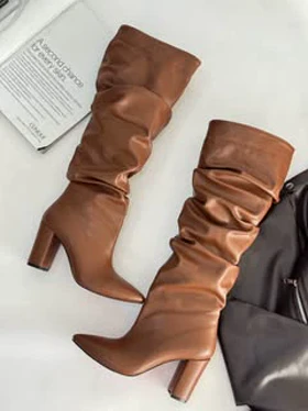 بوت پاشنه چروک بلند میکس 4262