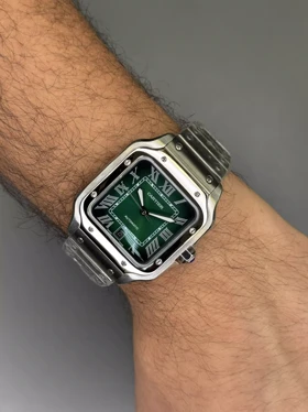ساعت مچی کارتیه د سانتوس موتور اتوماتیک صفحه سبز Cartier