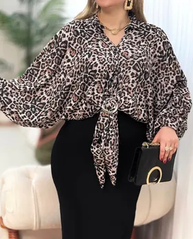شومیز حلقه دار پلنگی