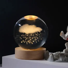 چراغ خواب گوی کریستالی طرح ابر سه بعدی