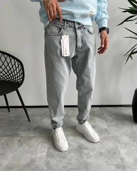 شلوار مام فیت طوسی ابی ZARA