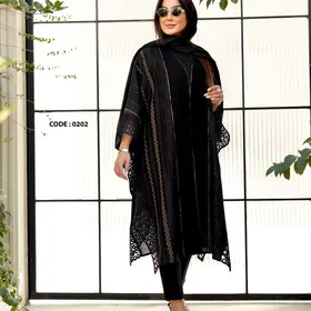 مانتو عبایی سایزبزرگ کد 0202 کالکشن عیدانه 1404