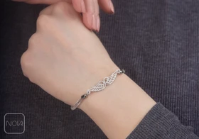 دستبند نقره دو بال