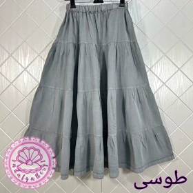 دامن لینن آنزیمی پرچین بلند