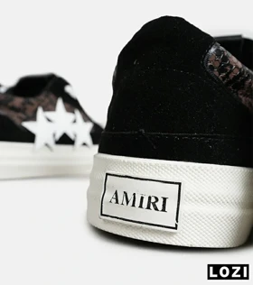 کفش اسنیکرزمشکی قهوه ای سفید Amiri Stars v2