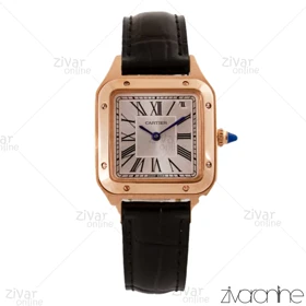 ساعت کارتیه زنانه مدل سانتوس دومونت رزگلد مشکی 103664