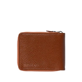 کیف پول چرم زیپ‌دار WA26 (قهوه ای عسلی)