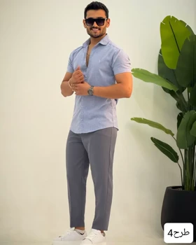 پیراهن مردانه استین کوتاه پلاس_کد4291