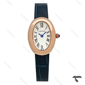 ساعت کارتیر Baignoire زنانه رزگلد بند سرمه ای Cartier-9845-L