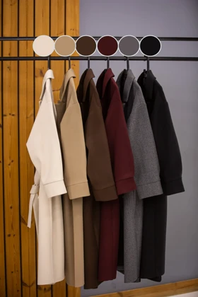 پالتو بلند جیب دکمه دار