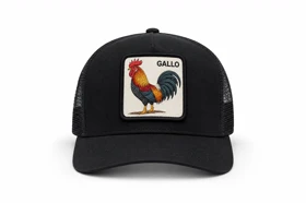 کلاه تراکر طرح خروس مدل GALLO – مشکی با پچ گلدوزی‌شده