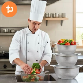 آبکش استیل در سه سایز