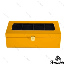 خرید جعبه چوبی ساعت 4 تایی زرد b-10668