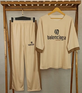 ست تیشرت شلوار (HO-12- 3211) (کرمی)