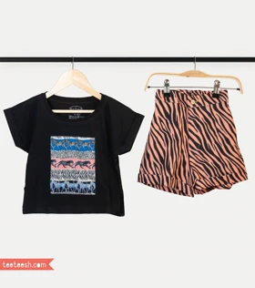 ست تیشرت و شلوارک طرح گوره خر