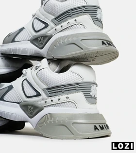 کفش کتانی سفید طوسی AMIRI Bone Runner
