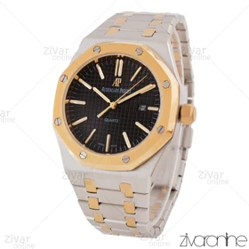 ساعت اودمار پیگه (AP) مردانه نقره ای طلایی صفحه مشکی 105584