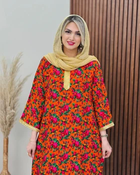 پیراهن کمردار گل‌گلی